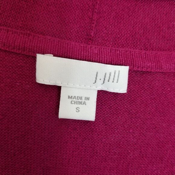 J Jill Cardigan Womens Size S  Purple Red Linen Blend Long Sleeve Open Sweater - Picture 7 of 8